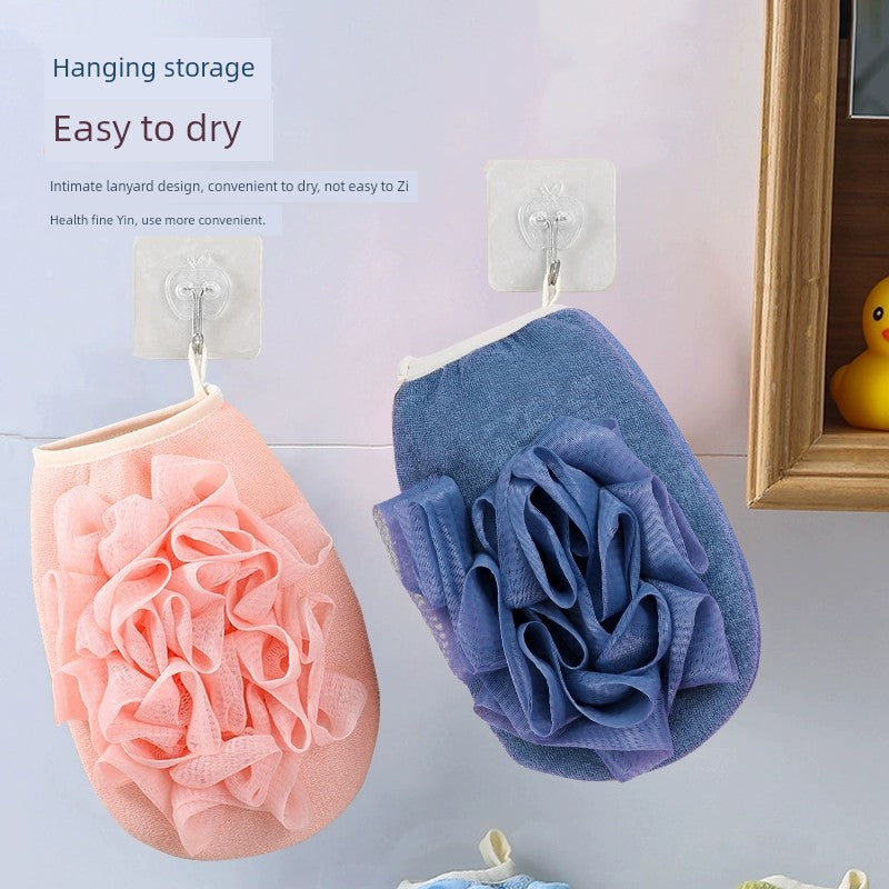 Edo Bath Towel Mesh Sponge Two-in-One Non-Hurt Skin Bath Towel Bath Gloves Bath Back Rub Gloves Household Mud Rubbing