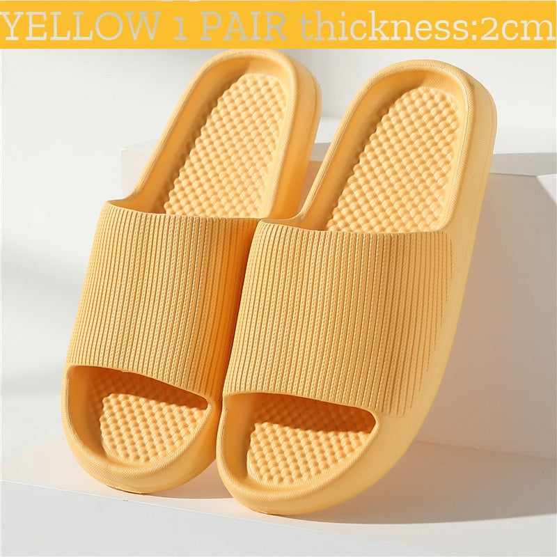 Summer Slippers Platform Shoes for Women EVA Beach Sandals Women Slides Soft-soled Indoor Men Mute Non-slip Household Flip Flops