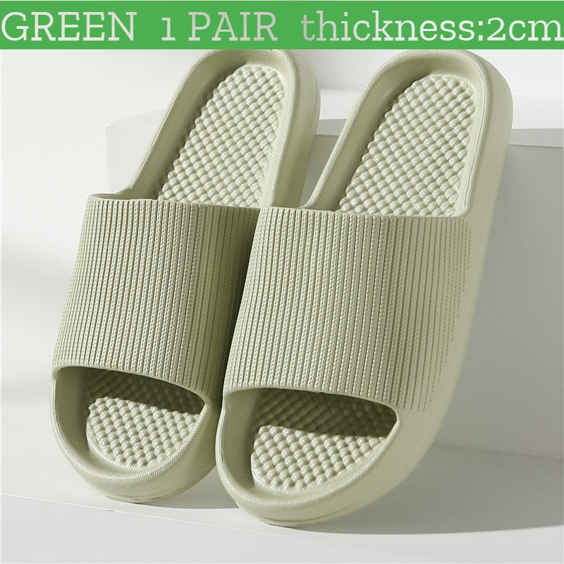 Summer Slippers Platform Shoes for Women EVA Beach Sandals Women Slides Soft-soled Indoor Men Mute Non-slip Household Flip Flops