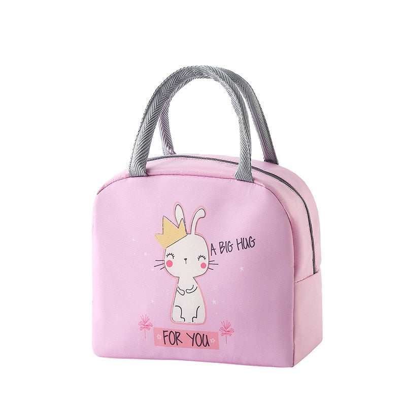 Cute Lunch Bag Cartoon Bento Box Bag Small Thermal Insulated Pouch For Kids Child School Snacks Lunch Box Container Tote Handbag