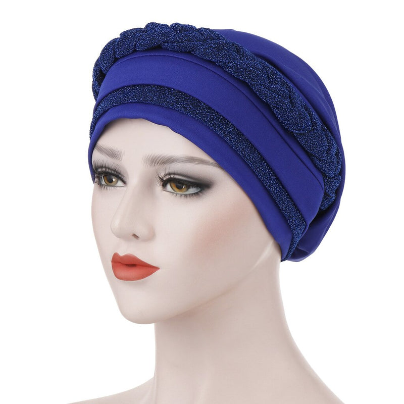 India Muslim Women Hijab Hat Cancer Chemo Cap Braid Beads Turban Headscarf Islamic Head Wrap Lady Beanie Bonnet Hair Loss Cover