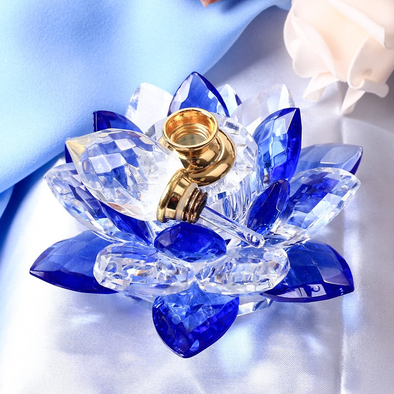 2022New Retro Crystal Lotus Perfume Bottle Empty Glass Flower Ornament Home Decor Refillable Bottle For Lady Car Decoration Gift