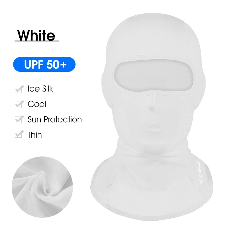 WEST BIKING Summer Breathable Cycling Cap Anti-UV Balaclava Men Full Face Mask Bicycle Motorcycle Running Cooling Sport Gear