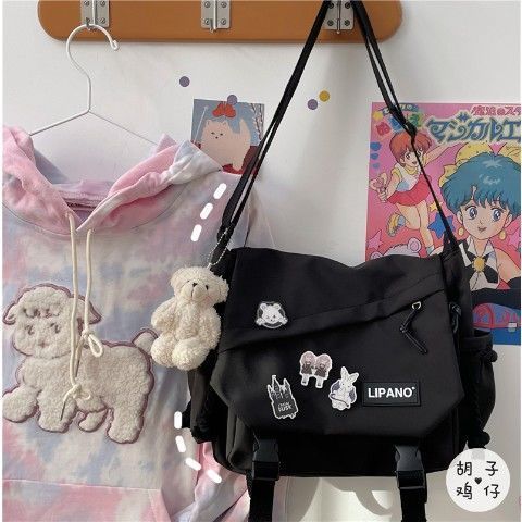 Nylon Handbags Shoulder Bag Large Capacity Crossbody Bags for Teenager Girls Men Harajuku Messenger Bag Student School Bags Sac