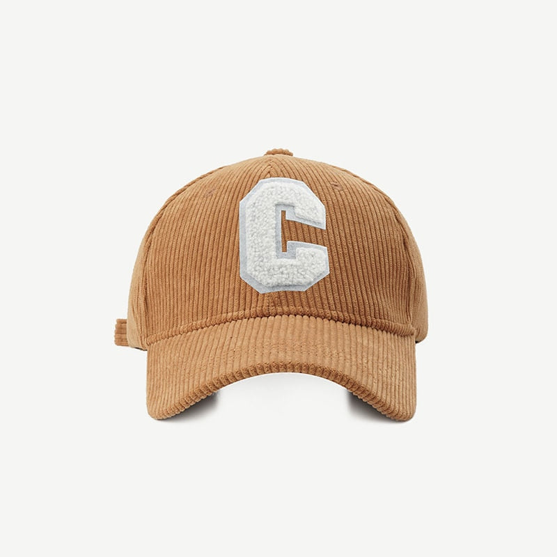 Fashion Corduroy Baseball Cap Ladies Letter C Snapback Hat Women Shopping Dress Up Adjustable Casual Caps Hip Hop Hats 2022 New