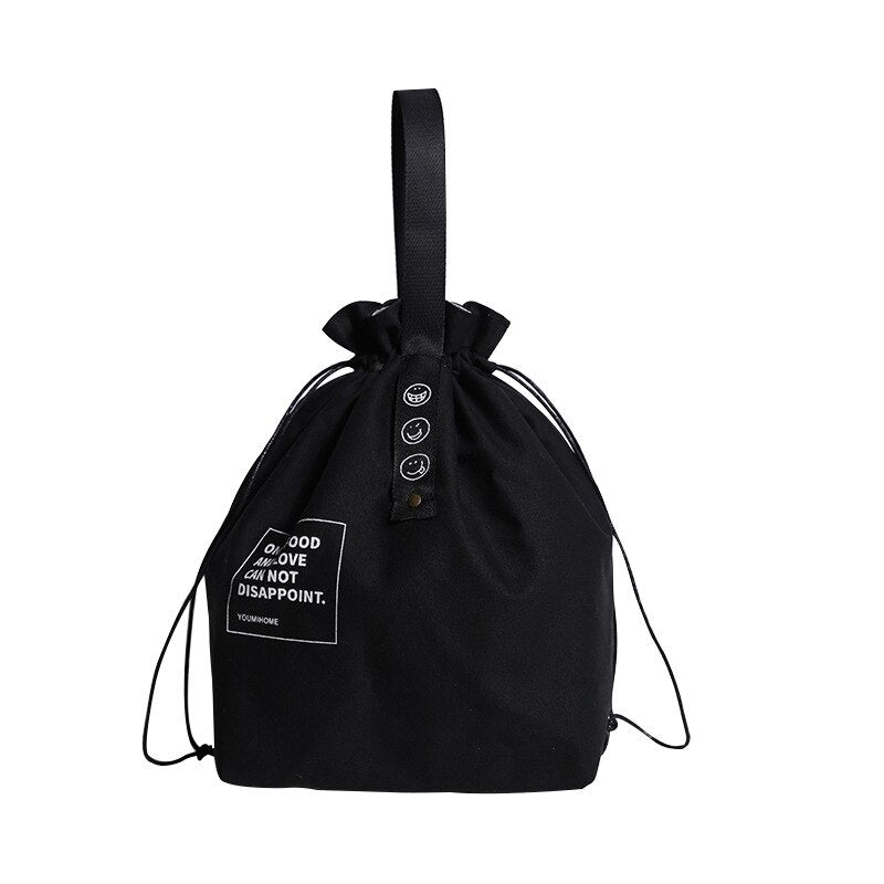 캠핑 용품 Lunch Bag Canvas Drawstring Thermal Insulation and Cold Storage High Capacity Camping Student Office Worker