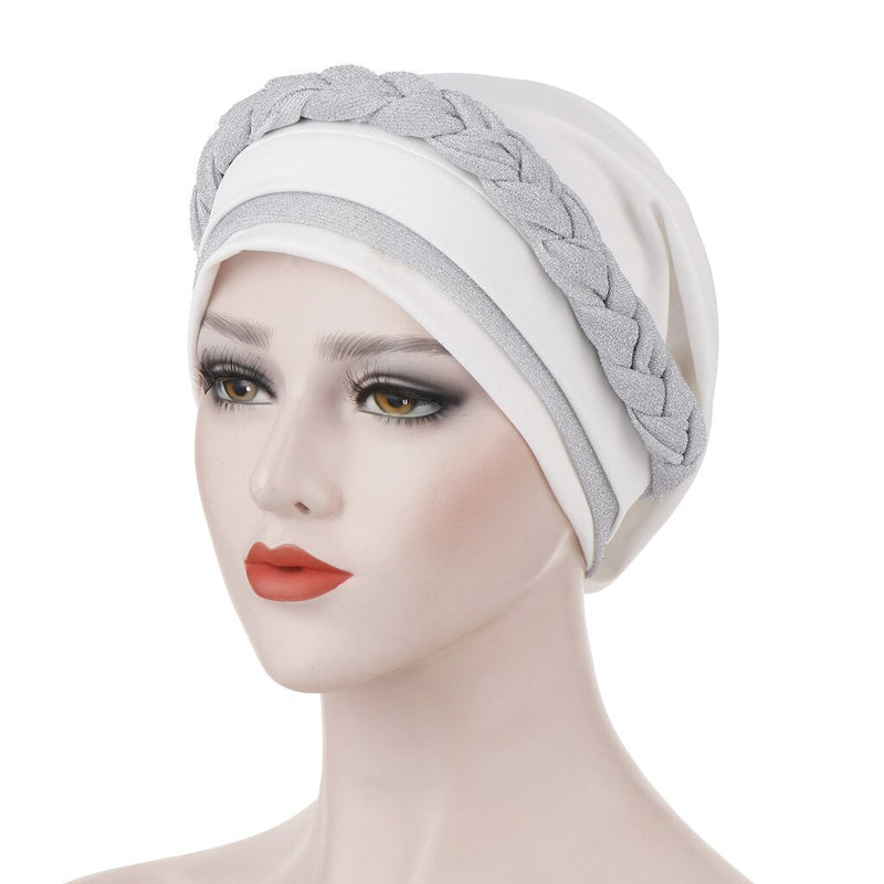 India Muslim Women Hijab Hat Cancer Chemo Cap Braid Beads Turban Headscarf Islamic Head Wrap Lady Beanie Bonnet Hair Loss Cover