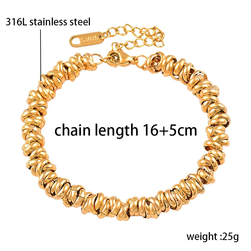 SINLEERY Trend 316L Stainless Steel Rose Gold Silver Color Bracelets For Women Party Jewelry Bracelets on hand SL529 SSB