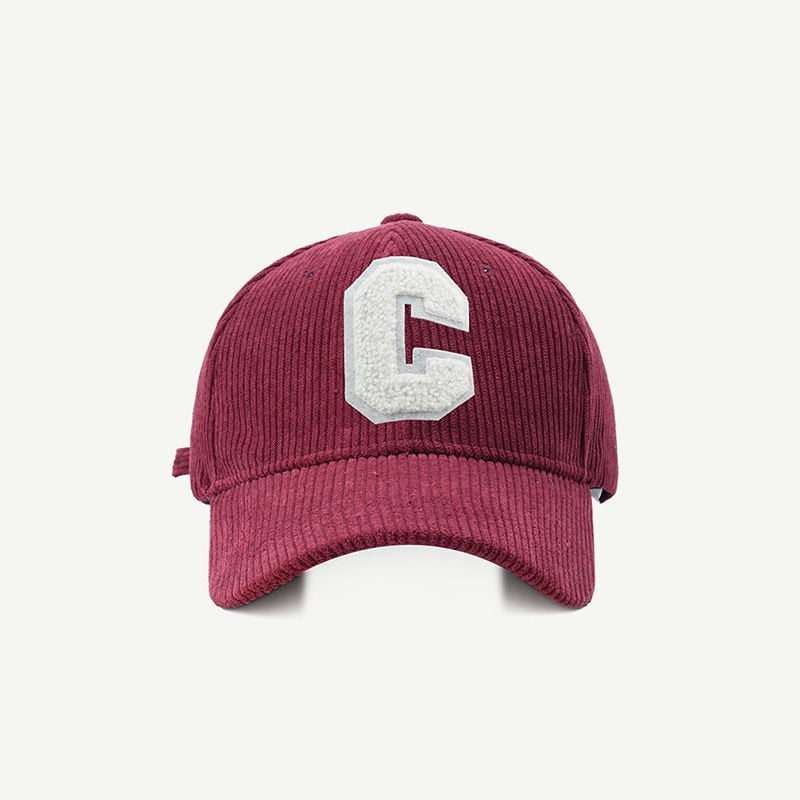 Fashion Corduroy Baseball Cap Ladies Letter C Snapback Hat Women Shopping Dress Up Adjustable Casual Caps Hip Hop Hats 2022 New