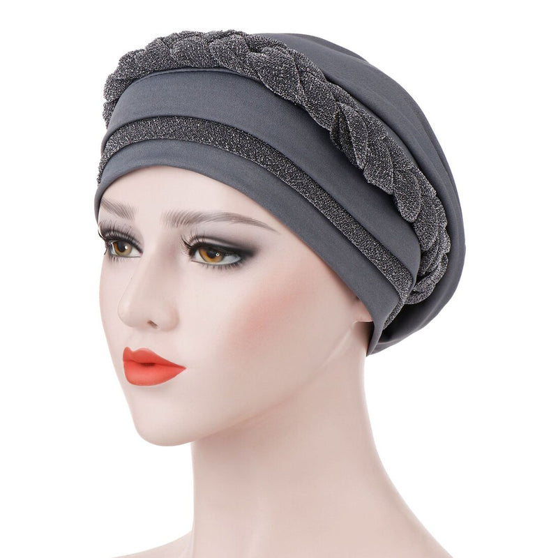 India Muslim Women Hijab Hat Cancer Chemo Cap Braid Beads Turban Headscarf Islamic Head Wrap Lady Beanie Bonnet Hair Loss Cover