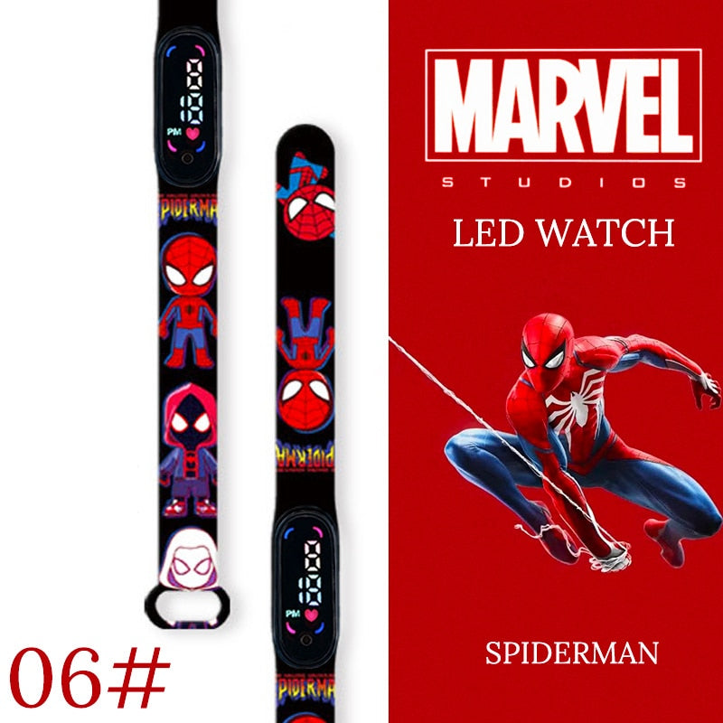 Disney Spiderman Kid Watches uomo Sport Wristband bracciale impermeabile bambini orologio digitale ragazzi LED orologio relogio montre