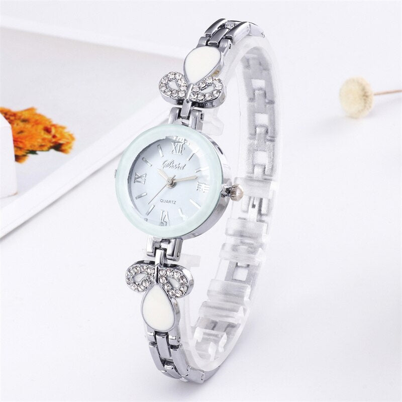 Foreign trade antique watch fashion leather wrapped bracelet epidermis women table butterfly pendants wholesale children table