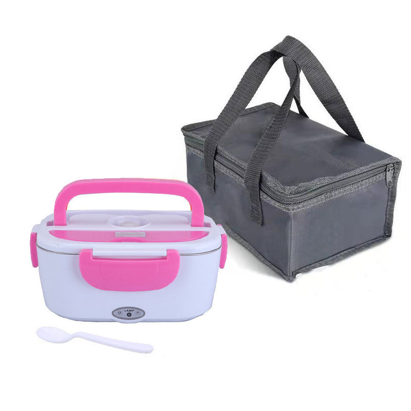 2-In-1 Electric Heating Lunch Box Car + Home 12V 220/110V Portable Stainless Steel Liner Bento Lunchbox Food Container Bento Box