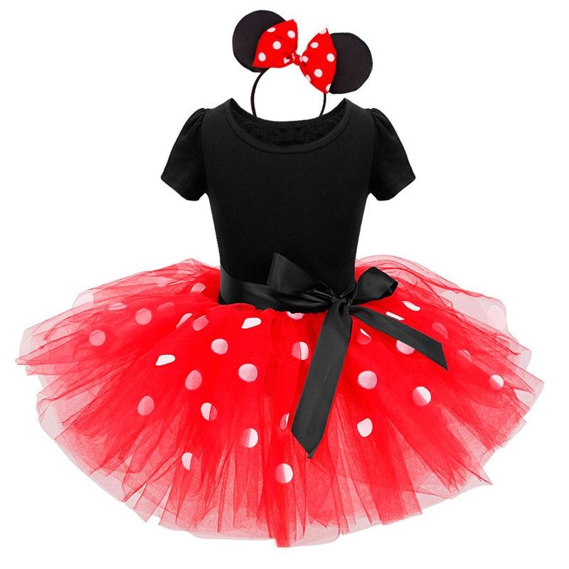 Fancy Baby Girls Clothes Mouse Dress Christmas Costume New Year Carnival Polka Dot Santa Dresses For Girls Holiday Party