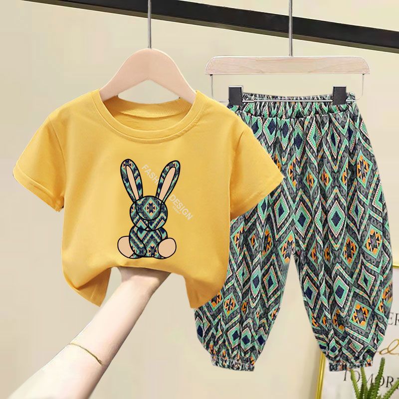 Children Clothing Set Boy Girl Clothes Summer Suit Baby Sets Cute Cotton Tshirt Pants Toddler Loungewear Soft Tracksuit 2-10Y