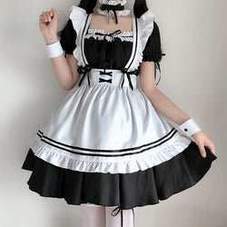 2023 Black Cute Lolita Maid Costumes Girls Women Lovely Maid Cosplay Costume Animation Show Japanese Outfit Dress Clothes