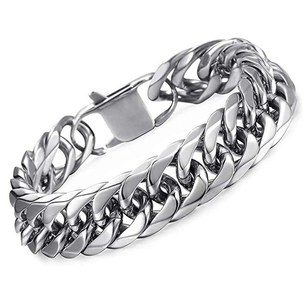 HNSP 8MM -14MM Wide Thick Stainless Steel Bracelet Homme Hand Chain For Men Male