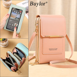 Buylor Women's Handbag Touch Screen Cell Phone Purse Shoulder Bag Female Cheap Small Wallet Soft Leather Crossbody Bags of Women