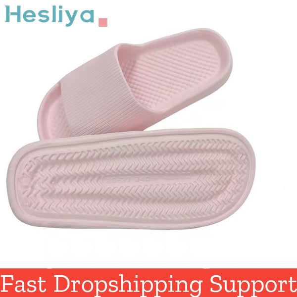 Summer Slippers Platform Shoes for Women EVA Beach Sandals Women Slides Soft-soled Indoor Men Mute Non-slip Household Flip Flops