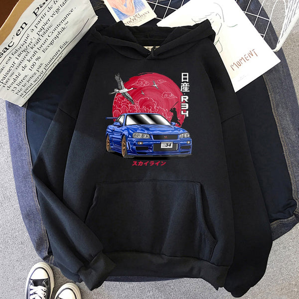 Anime Initial D Hoodie Men Sweatshirts for JDM Car Japanese Streetwear Casual Long Sleeve Tops Oversized Hoody Japan Style Cloth