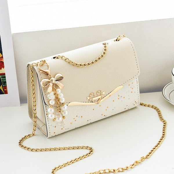 Women Shoulder Messenger Bag Metal Sequin Chain Crossbody Phone Bags Ladies Luxury Designer Street Square Bags